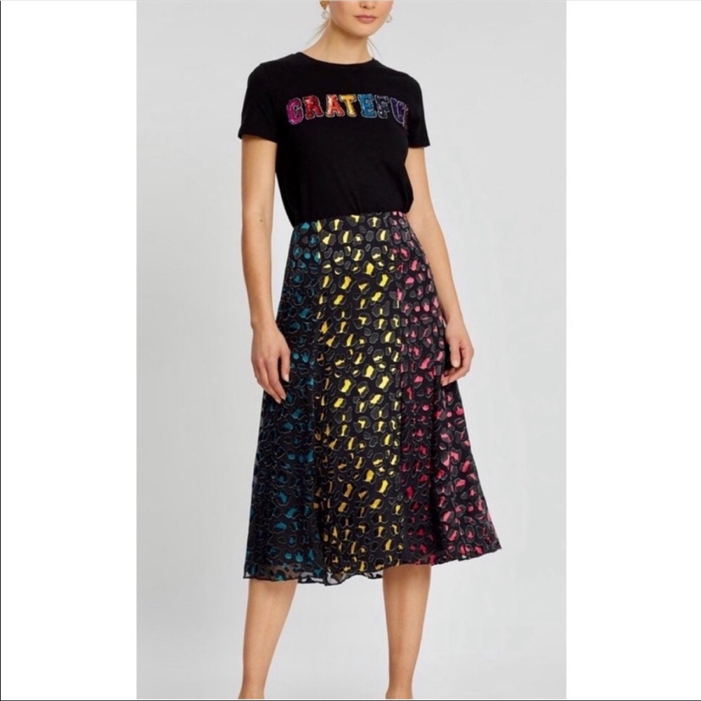 Alice + Olivia Jenessa Rainbow Cheetah Skirt